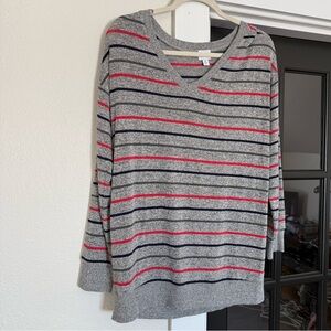 Classic Striped V-Neck Sweater